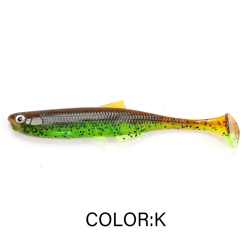 Supercontinent leanness ShadTeez T-tail 5cm/7.5cm/12cm Pike Zander Predator Fishing 3d eyes Soft lure Fishing lures