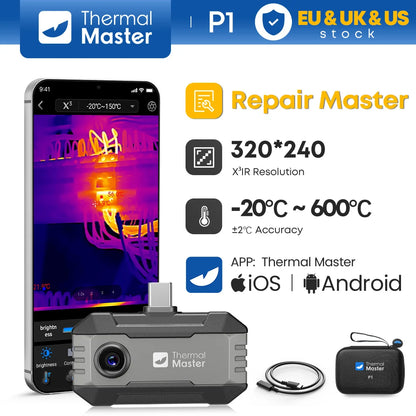 P1 Termisk Kamera för iPhone och Android 320x240 Upplösning