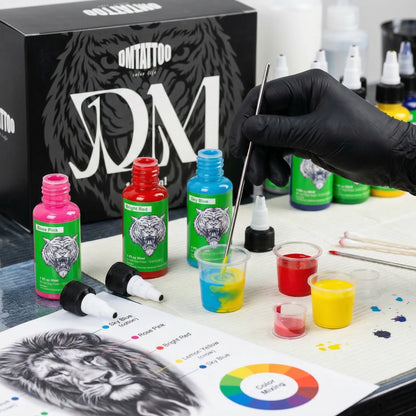 DM Tattoo Ink 15 Color 1OZ/Bottle Natural Plant Extract Pigment Body Painting Long Lasting No Color Loss Professional Tattoo Ink