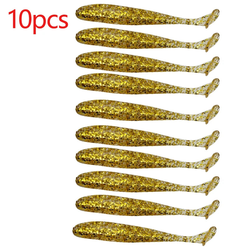 10pcs/Lot Fishing Lure T Tail Worm Soft Bait Jigging Wobblers Tackle Bass Pike Artificial Silicone Swimbait 55mm 70/90mm 120mm