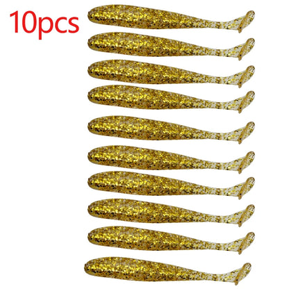 10pcs/Lot Fishing Lure T Tail Worm Soft Bait Jigging Wobblers Tackle Bass Pike Artificial Silicone Swimbait 55mm 70/90mm 120mm
