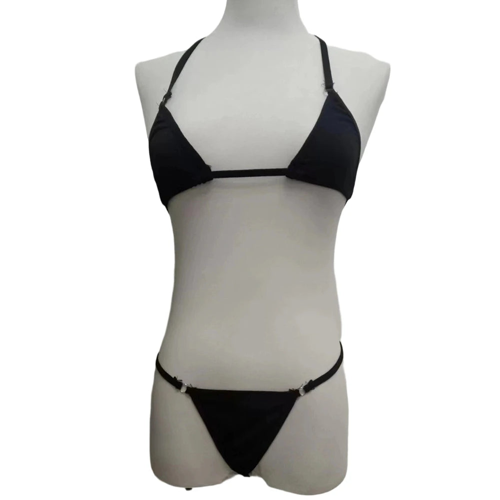 2Pcs/Set Women Bikinis Beachwear Lacing Up Bra And Thong Suits Brazilian Swimwear Female Swimming Swimsuit