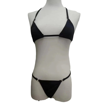 2Pcs/Set Women Bikinis Beachwear Lacing Up Bra And Thong Suits Brazilian Swimwear Female Swimming Swimsuit