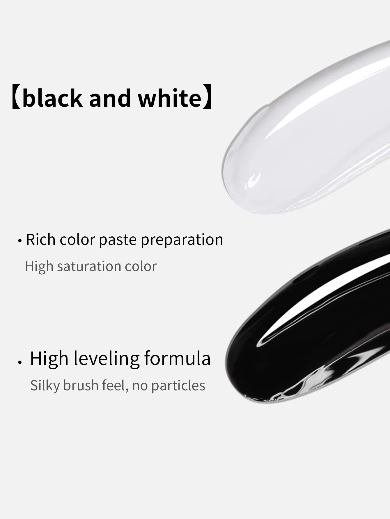 15ml Black And White Gel Nail Polish Starter Pure Soak Off No Wipe Nail Gel Polish Suitable For All Seasons, 4 Colors For Choose