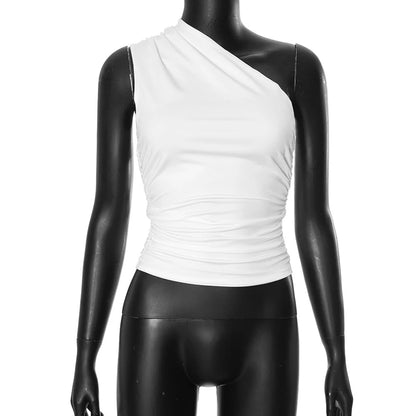 BIDIJONES one-shoulder-topp dam med öppen rygg – enfärgad, S–L