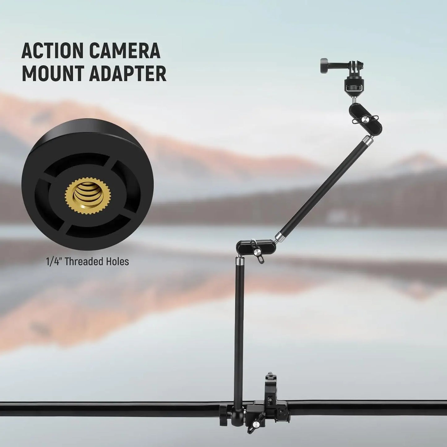 NEEWER 30" Articulating Magic Arm with Super Clamp/Action Cam Mount/Phone Holder For GoPro iPhone DSLR Webcam Microphone