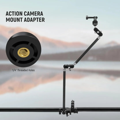 NEEWER 30" Articulating Magic Arm with Super Clamp/Action Cam Mount/Phone Holder For GoPro iPhone DSLR Webcam Microphone