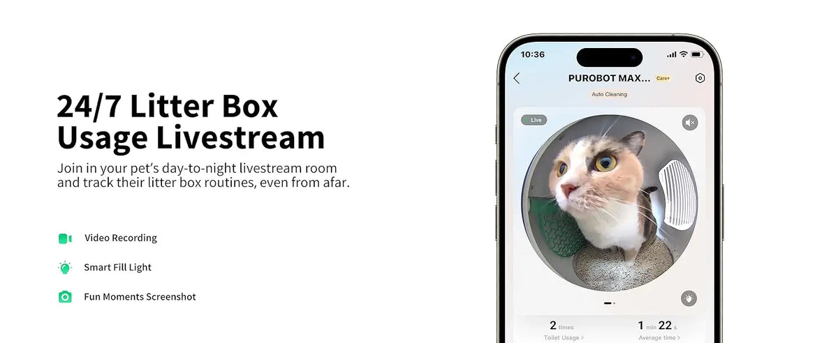 PETKIT PUROBOT MAX PRO självrengörande kattlåda med kamera och appstyrning