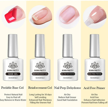 BORN PRETTY Super Top Coat and Base Gel Nail Polish for Gel Polish Semi-permanent Varnish Rubber Top Coat 10ml Nail Supplies