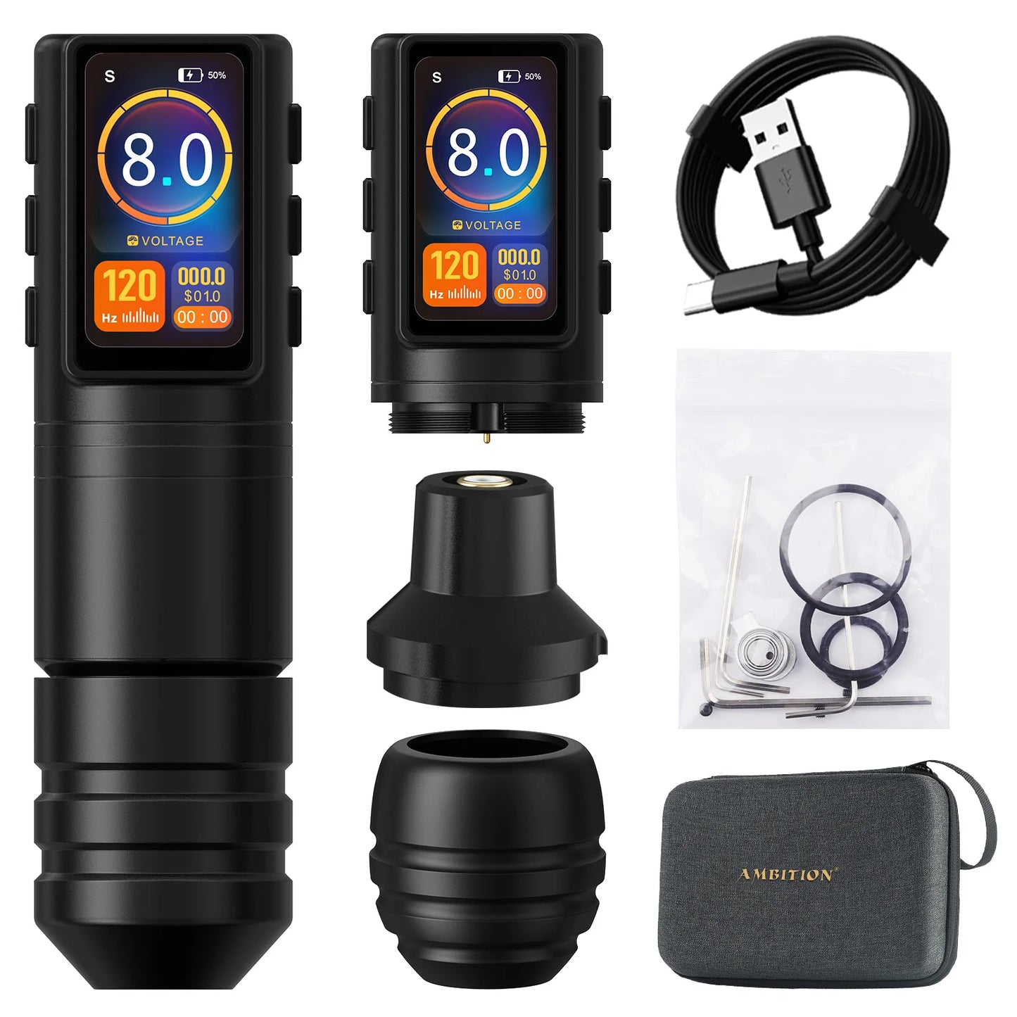 Ambition Ninja Pro+ Wireless Tattoo Machine Billing Battery Professional Rotary Pen Strong Coreless Motor 2000mAh for Artister