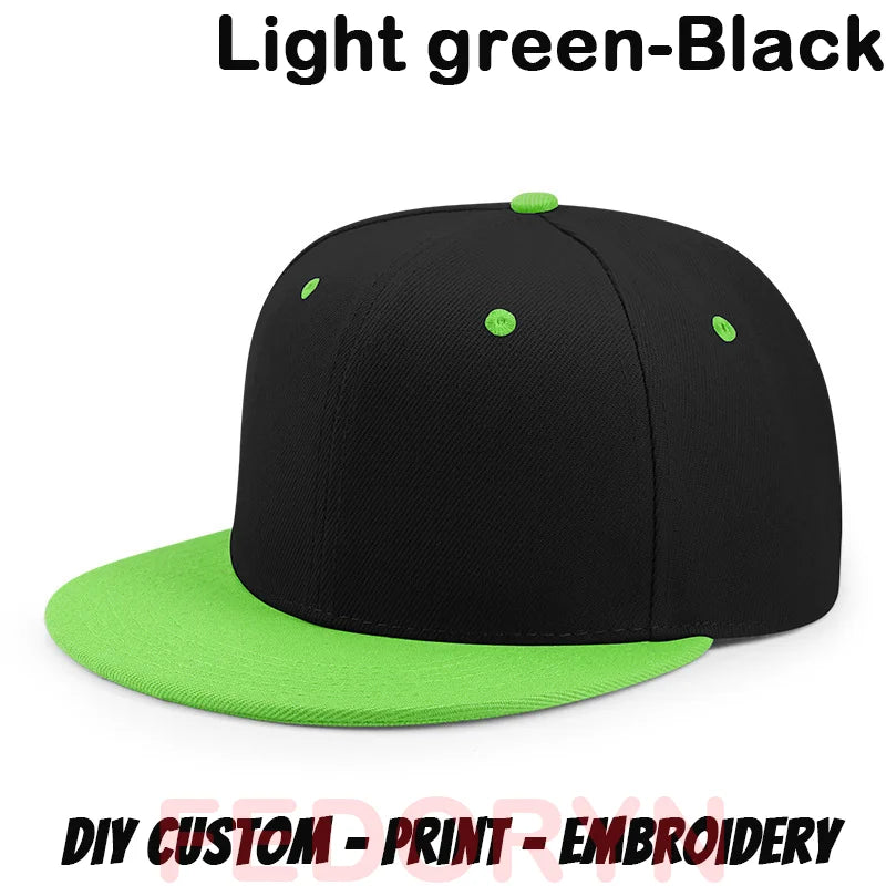 FEDORYN Snapback Keps Splice-Färger Hip Hop – 40 Färger Akryl/Polyester Justerbar Unisex Anpassad Brodyr Tryck Grossist Dropshipping