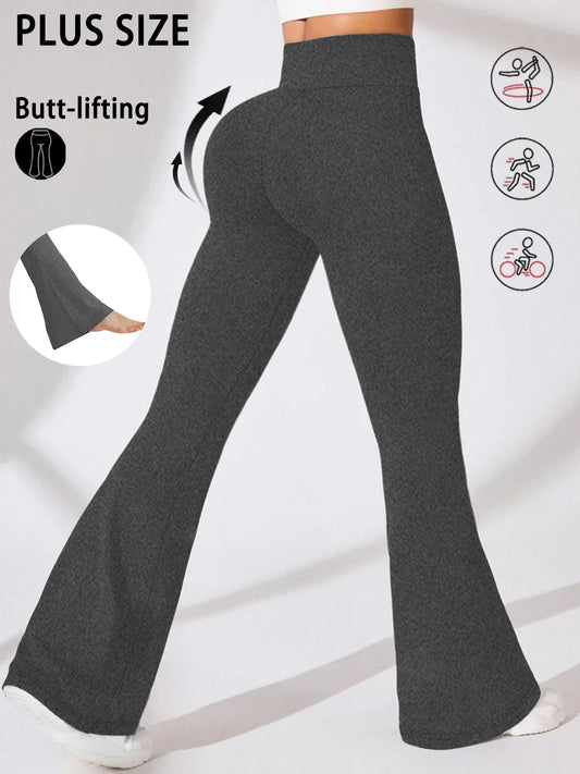 Dam Flare Leggings Stor Storlek 2026 – Hög Midja Tummy Control Mjuk Bootleg Bell Bottom Sport, 0XL–5XL