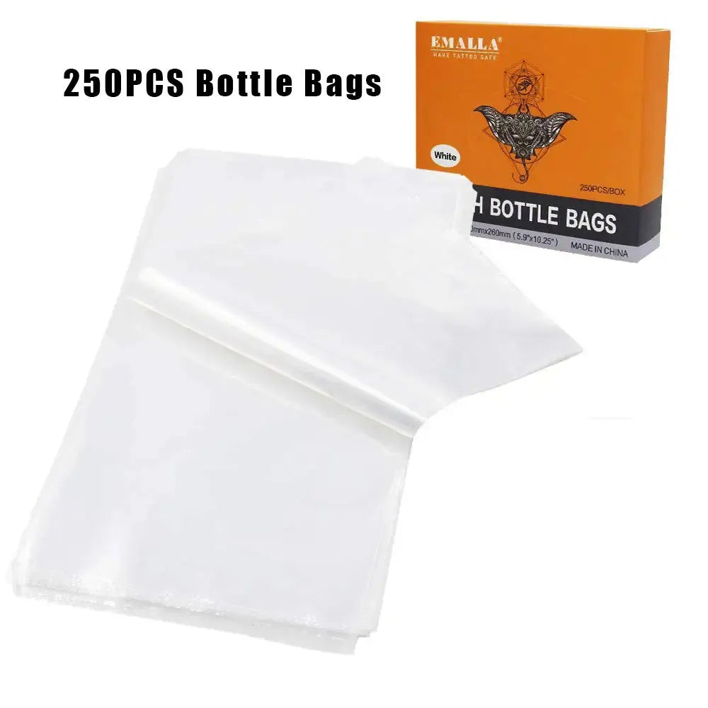 250pcs Tattoo Wash Bottle Bags and 250/500ml Tattoo Wash Bottle for Green Soap Bottle Cleaning Supply Tattoo Accessories