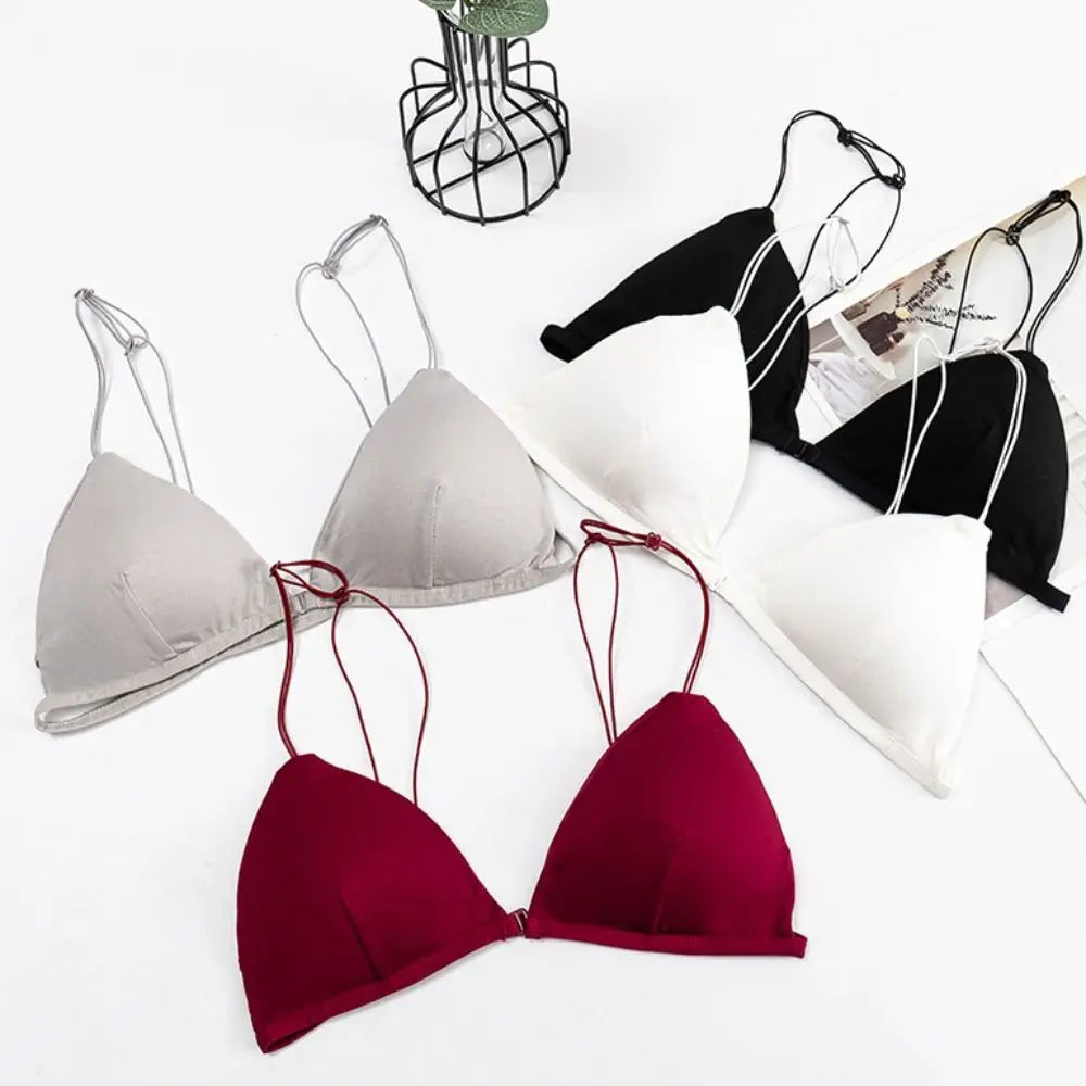 Dam Triangel-BH Franskinspirerad – Push-up Trådlös Tunna Band Enfargad, 5 Färger S–XL