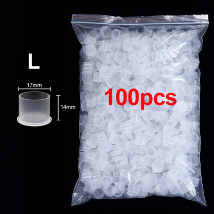 1000/500/100pcs Plastic Tattoo Ink Cups Caps with Base Clear Self Standing Ink Caps Tattoo Pigment Cups for Tattoo Ink Supply