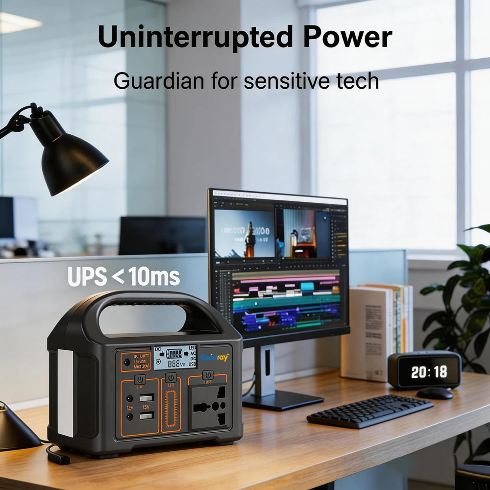 Gaiaray 100W All-in-one Power Station AC 220V Solar Generator   76.8Wh LiFePO4 Battery Emergency Portable Power Plant LED Light UPS Backup Power Bank For Outdoor Camping Travel Fishing Tool