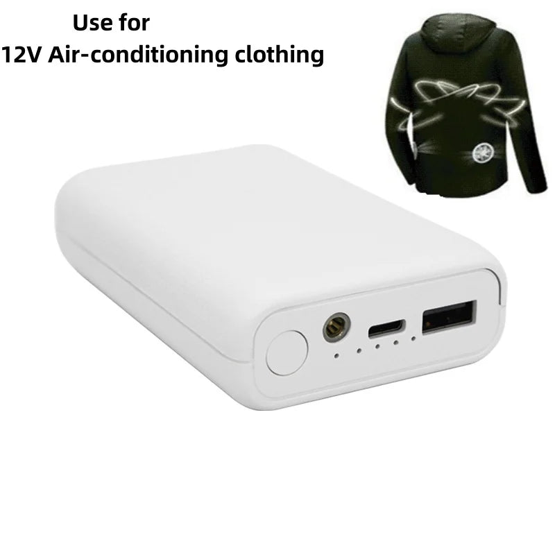 Power Bank 10000mAh 12V DC Output For Heating Cool Vest Jacket Portable Charger for iPhone 16 Samsung Powerbank External Battery