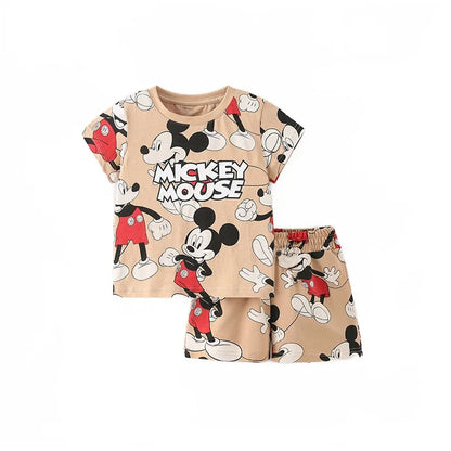 Summer Donald Duck Cartoon 2-Piece Boys Tracksuit Casual Kids Clothing Set T-shirt And Shorts Children 1-4 Years