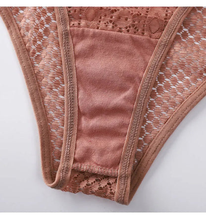 TERMEZY Women Sexy Lace Panties Low Waist Transparent Underwear Female G-String Solid Color Thong Soft Temptation Lingerie
