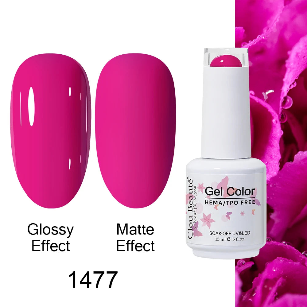 Clou Beaute Gel Nail Polish Neon Brown Royal Blue Red Green Pastal Nude Nail Art Varnishes Gel Lacquer Top Coat UV Gel Nail