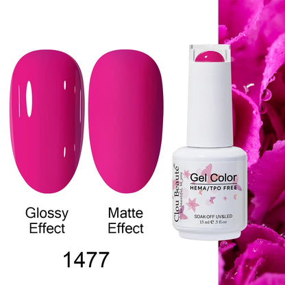 Clou Beaute Gel Nail Polish Neon Brown Royal Blue Red Green Pastal Nude Nail Art Varnishes Gel Lacquer Top Coat UV Gel Nail
