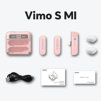 COMICA Vimo S Wireless Lavalier Lapel Microphone for iPhone Android Noise Cancellation Mic for Youtube Tiktok Vlogging Podcast