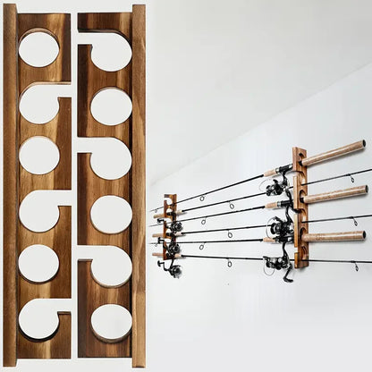 1pair Fishing Rod Holders Up to 6 Rods Fishing Pole Rod Racks Wall or Ceiling Mounted Fishing Pole Rod Holder for Garage Storage