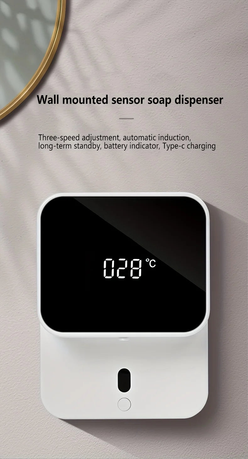 Automatic Induction Soap Wall Mounted Sensor Soap Dispenser, Touchless Hand Sanitizer Dispenser,Hand Soap Container For Bathroom