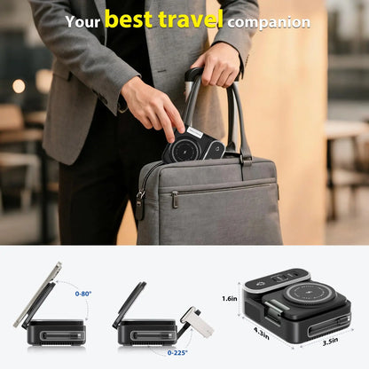 LYNXZ 8-i-1 Magnetisk Trådlös Laddstation 15W – RGB MagSafe PD30W USB-C iPhone AirPods Apple Watch Vit Svart