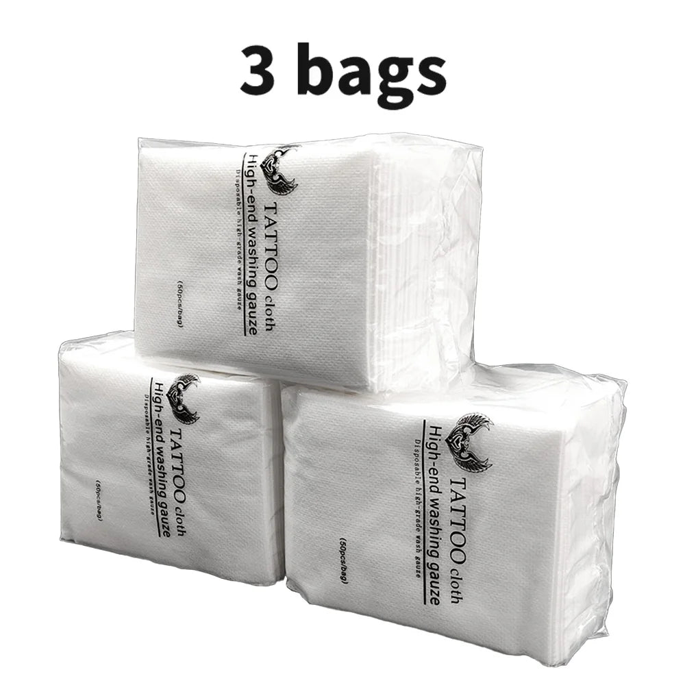 50/pcs Disposable Tattoo Wipe Paper Towel Tissue Non-woven Fabric Body Art Permanent Makeup Tattoo Cleaning Tool Tattoo Supplies