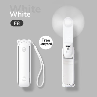 JISULIFE Handhållen Fläkt 3-i-1 – Ficklampa & Powerbank, F8 (2000mAh) / F8X (4500mAh), 7 Färger
