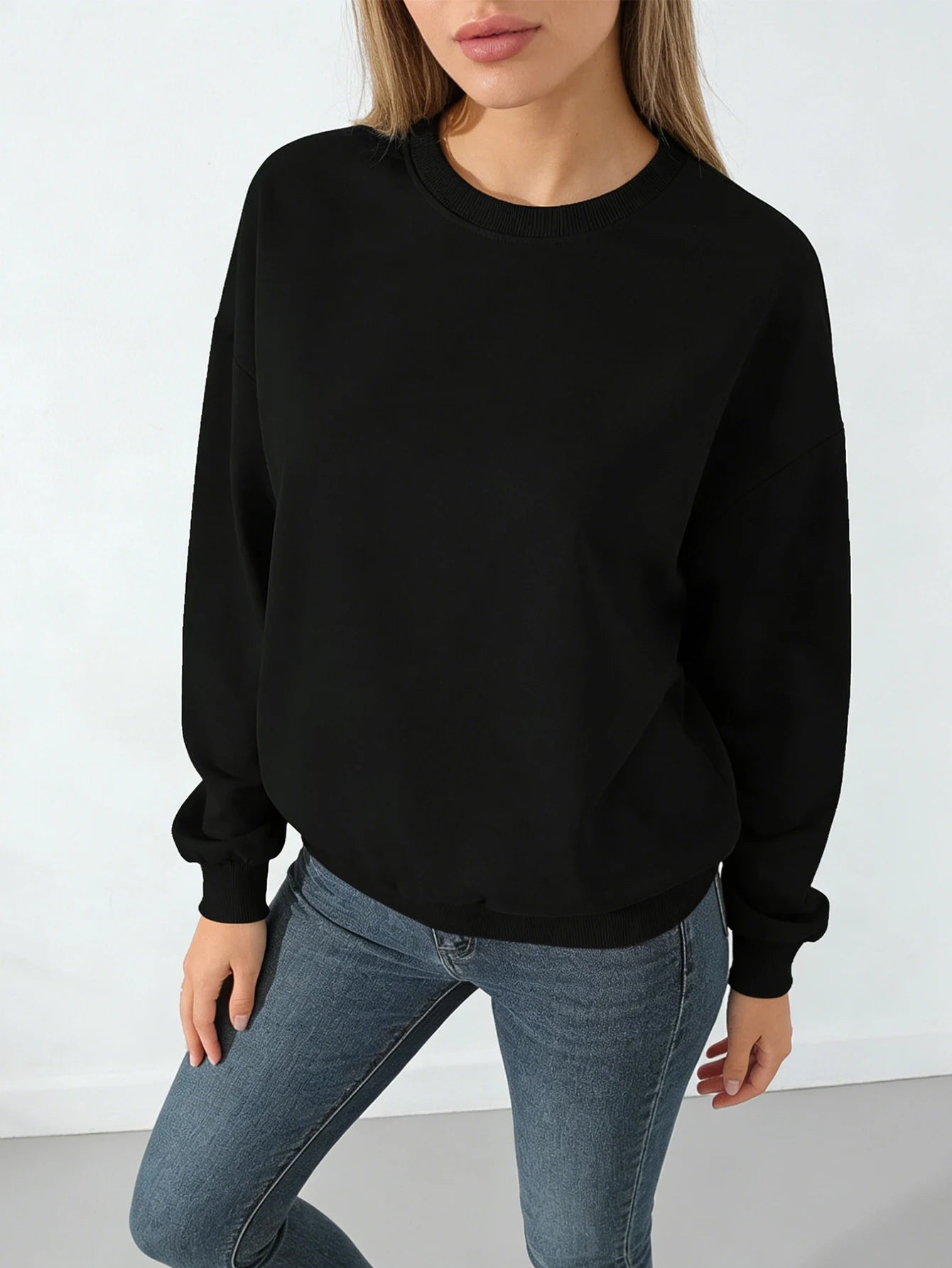 Women's Pullover Round-Neck Trendy Casual Sports Hoodie Top Base Layer Shirt, Versatile, Fashionable Round-Neck Hoodie