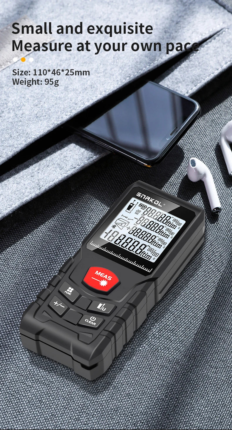Snakol Laser Distance 50M/100M/120M Rangefinder Profesional Meter Laser Range Finder Ruler Test Tool
