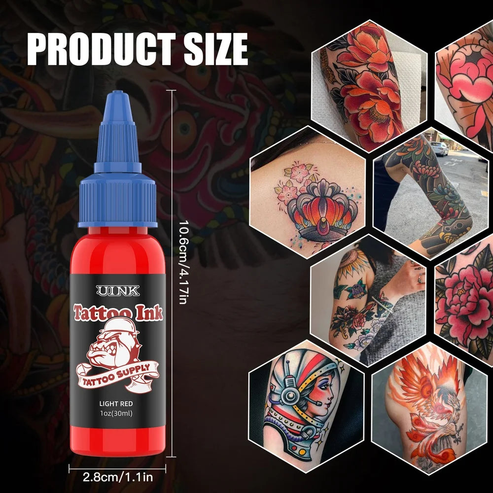 DQFART UINK 30ml 12Pcs/Set Safe Tattoo Ink High-quality Long-lasting Professional Artists Body Art Creative Designs Beginner