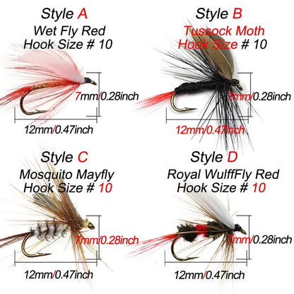 1/3Pcs Fly Fishing Lure Nymph Dry Wet Flies Bionic Bait Fly Trout Fishing Lures