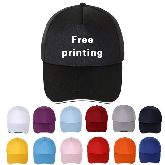 Anpassningsbar Keps Eget Logotryck Brodyr – 14 Färger Polyester/Bomull Justerbar Unisex Fri Design Gratis Tryck Profilkläder