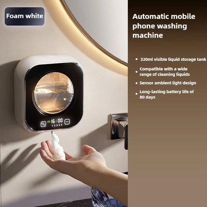 Wall Mounted Automatic Soap Dispenser with Large Capacity Non-contact Rechargeable Sensor Kitchen with LED Intelligence Cleaning