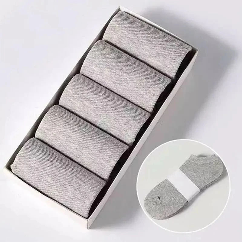 Unisex Låga Bomullsstrumpor 10-pack – Svart, Vitt & Grått Andningsbara Sport EU 37–44