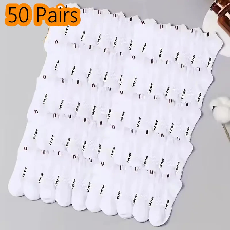 Herr Ankelstrumpor i Bomull 1–50-pack – Andningsbara, Tunna, Sport & Vardag, EU 38–45