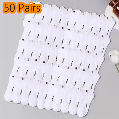 Herr Ankelstrumpor i Bomull 1–50-pack – Andningsbara, Tunna, Sport & Vardag, EU 38–45