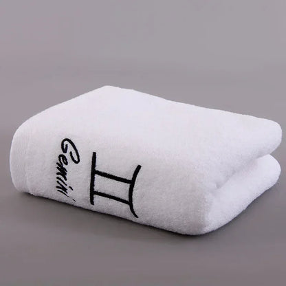 12 Constellation Letters Towel Embroidery Cotton Absorbent Quick Dry Lovers Gift Thickened Sport Soft fashion Face Towel 35x75cm