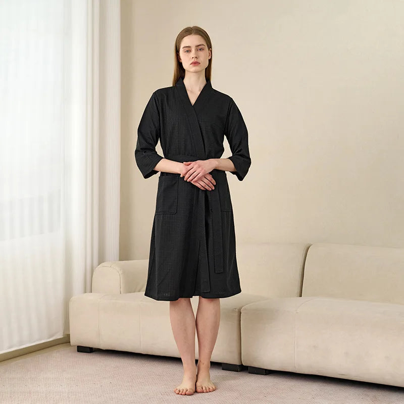 Unisex Kimono Badrock Lång – Lätt Mjuk Sommar & Höst Loungewear, 17 Färger M–3XL