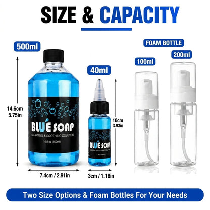 500/40ml Tattoo Blue Soap Blue Algae Concentrated Cleaning Solution Liquid Tattoo Green Soap for Tattoo Studio Aftercare Supply