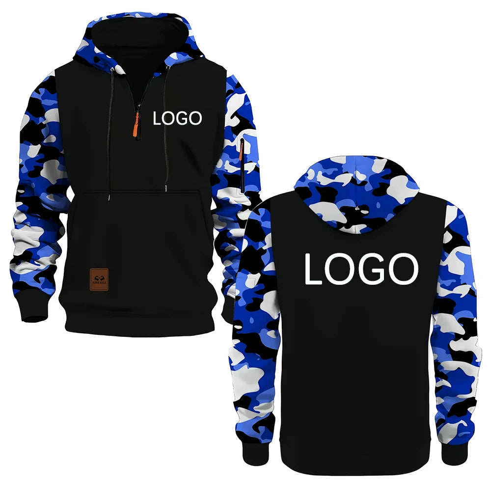 Hoodie Eget Tryck & Brodyr – Kamouflage Dragkedja | Reklamkläder & Profilprodukter