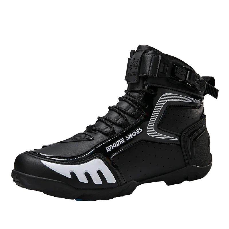 Men Leather Motos Breathable Anti Slip Wear-resistant Riders Boots Motorbike Racing Ankle Length Shoes 2026 New Motorcycle Boots
