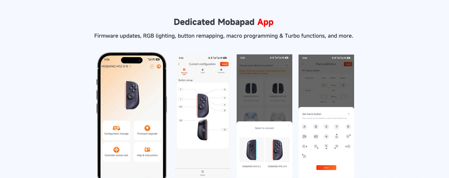 MOBAPAD M12 S Gaming Controller for Switch 2 with TMR Sticks, Mechanical Buttons, 9-Axis Gyro Motion Control, Power-Saver Mode