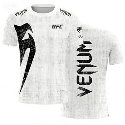 Men's T-shirt Fashion Quick Drying Casual Breathable O-neck Short Sleeve Tops Hot Summer Selling UFC Boxing Fighting Competition
