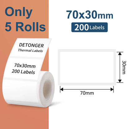DETONGER DP30S Portabel Termisk Skrivare – 28–80mm Bluetooth OLED IP54 1500mAh Streckkod Etikett Android iOS 2026