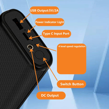 Power Bank 10000mAh 12V DC Output For Heating Cool Vest Jacket Portable Charger for iPhone 16 Samsung Powerbank External Battery
