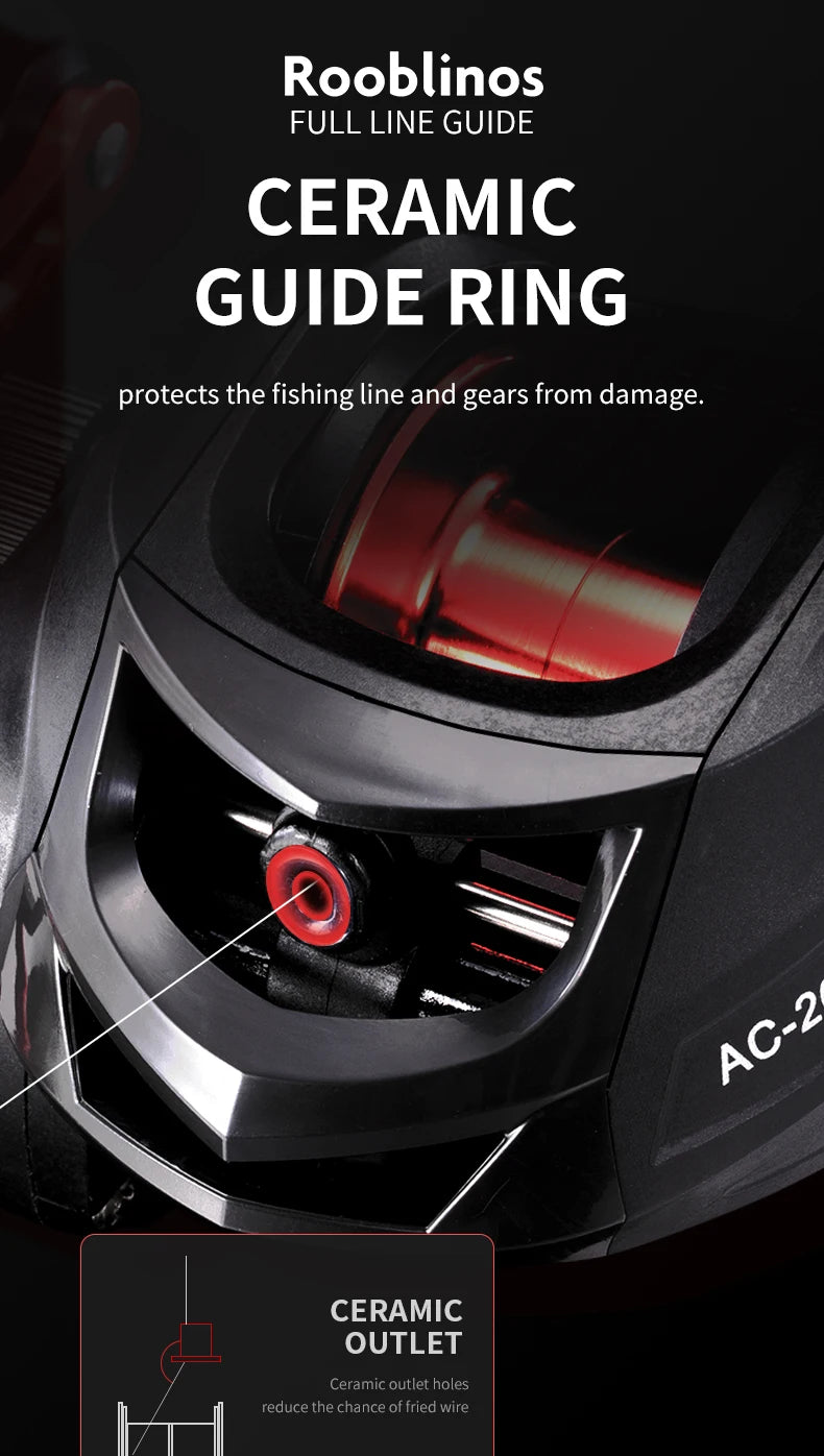 Rooblinos AC Baitcasting Reel Saltwater Freshwater Fishing Reels Max Drag 8KG Light Surf Cast Reel Baitcaster Reels